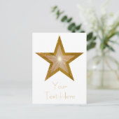 Gold Star 'Jouw tekst' briefkaart wit (Staand voorkant)