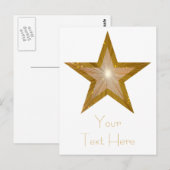 Gold Star 'Jouw tekst' briefkaart wit (Voorkant / Achterkant)