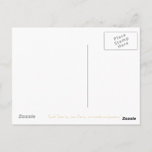 Gold Star 'Jouw tekst' briefkaart zwart (Achterkant)