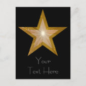 Gold Star 'Jouw tekst' briefkaart zwart (Voorkant)