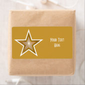 "Gold" Star 'Jouw tekst' cadeau label groot goud (Insitu)