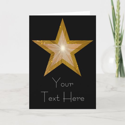 Gold Star 'Jouw tekst'-kaart, verticaal zwart Kaart (Voorkant)
