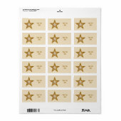 "Gold" Star 'Jouw tekst'-label medium crème Etiket (Full Sheet)