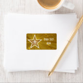 Gold Star 'Jouw tekst' label medium wit (Insitu)