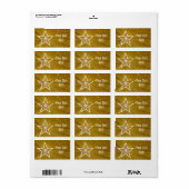 Gold Star 'Jouw tekst' label medium wit (Full Sheet)