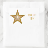 "Gold" Star 'Jouw tekst" rechthoekige sticker wit (Tas)