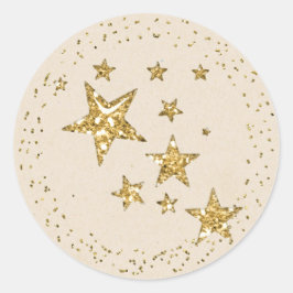 Gold Star-Kerst sticker