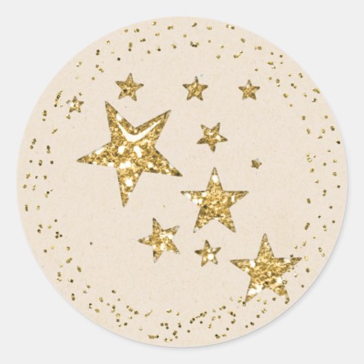 Gold Star-Kerst sticker (Voorkant)