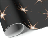 Gold Star-kleuren op zwart Cadeaupapier (Rol Hoek)