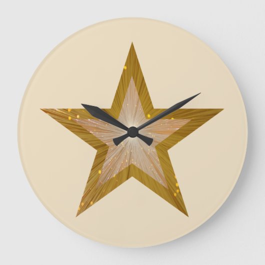 "Gold" Star-klokronde crème Grote Klok (Voorkant)
