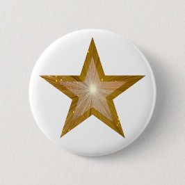 "Gold" Star-knop wit Ronde Button 5,7 Cm