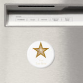 Gold Star-koelkast "Jouw tekst" magneet rond wit (Insitu (Vaatwasser))