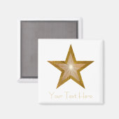 Gold Star-koelkast "Jouw tekst" magneet wit (Voorkant / Achterkant)