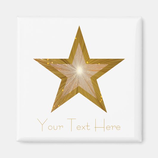 Gold Star-koelkast "Jouw tekst" magneet wit (Voorkant)