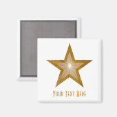 Gold Star-koelkast "Jouw tekst" magneet wit (Voorkant / Achterkant)