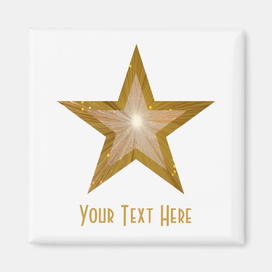 Gold Star-koelkast "Jouw tekst" magneet wit (Voorkant)