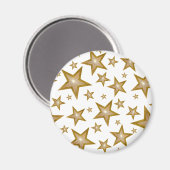 Gold Star-koelkast magneet rond wit (Voorkant / Achterkant)