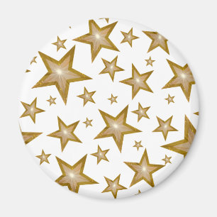 Gold Star-koelkast magneet rond wit