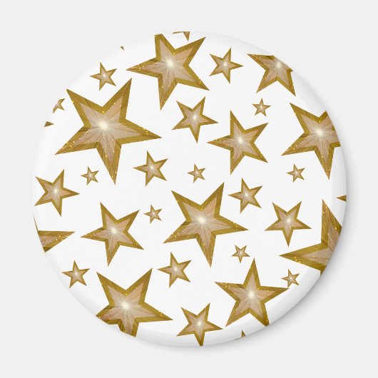 Gold Star-koelkast magneet rond wit (Voorkant)