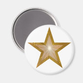 Gold Star-koelkast magneet rond wit (Voorkant / Achterkant)