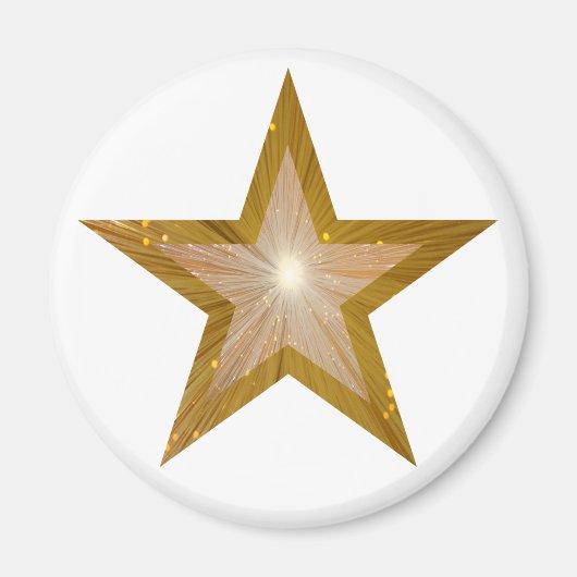 Gold Star-koelkast magneet rond wit (Voorkant)