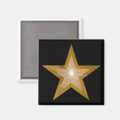 Gold Star-koelkast magneet zwart (Voorkant / Achterkant)