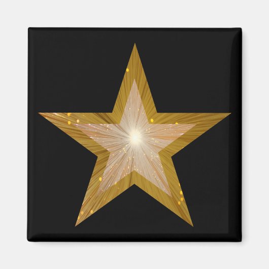 Gold Star-koelkast magneet zwart (Voorkant)