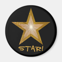 Gold Star-koelkast "STAR!" magneet zwart