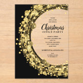 Gold Star Krans Kerstfeest Acryl Uitnodigingen (Voorkant)