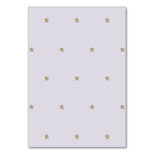 Gold Star & Lavender Cloud Table Number Kaart (Achterkant)