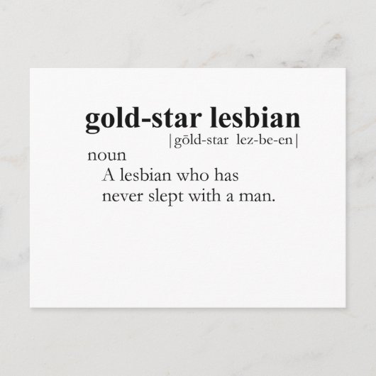 GOLD STAR LESBIAN (definitie) Briefkaart (Voorkant)