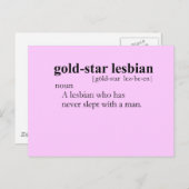 GOLD STAR LESBIAN (definitie) Briefkaart (Voorkant / Achterkant)