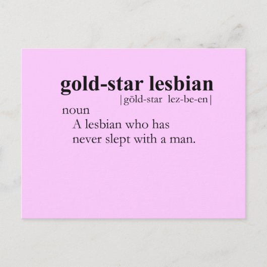 GOLD STAR LESBIAN (definitie) Briefkaart (Voorkant)
