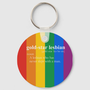 GOLD STAR LESBIAN T-SHIRT / Gay Slang T-shirt Sleutelhanger