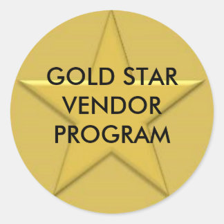 Gold Star Logo, GOLD STAR-VERKOOPPROGRAMMA Ronde Sticker