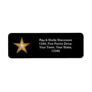 Gold Star-logo zwart Etiket