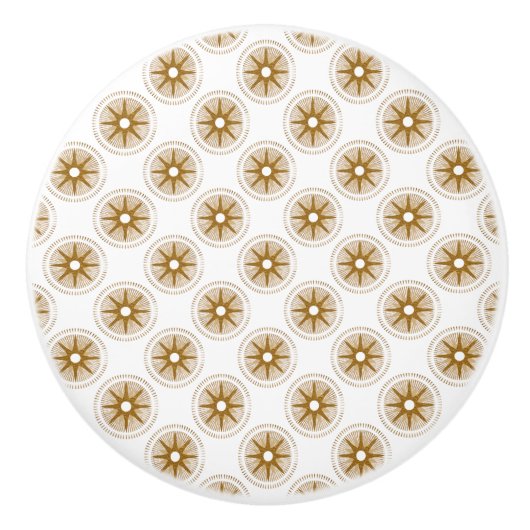 Gold Star Medallion Pattern Ceramic Knob Keramische Knop (Voorkant)