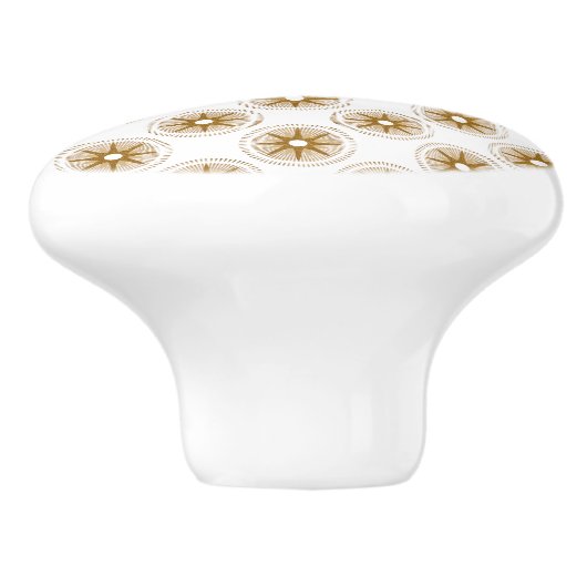Gold Star Medallion Pattern Ceramic Knob Keramische Knop (Zijkant)