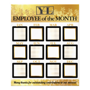 Gold star-medewerker van het maandfoto-display foto afdruk