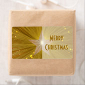 Gold Star 'Merry kerstcadeaulabel' label groot (Insitu)