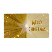 Gold Star 'Merry kerstcadeaulabel' label groot (Voorkant)