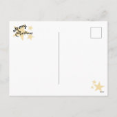 Gold Star Merry-kerstmis op wit Briefkaart (Achterkant)