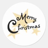 Gold Star Merry Kerstmis op witte Sticker (Voorkant)