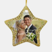 Gold Star met Afbeelding Wedding Favor Ornament (Achterkant)