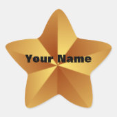 Gold Star Metallic look Aangepaste stickers (Voorkant)