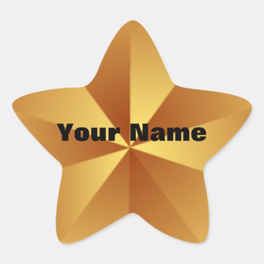 Gold Star Metallic look Aangepaste stickers (Voorkant)