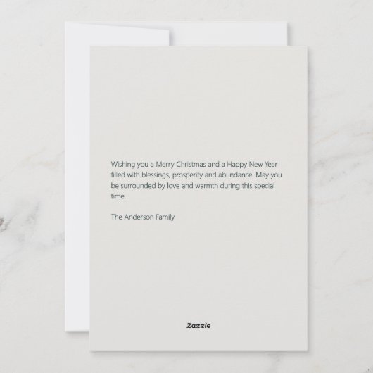 Gold Star Minimalist Christmas Card Feestdagenkaart (Achterkant)