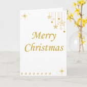 Gold Star Minimalist "Prettig Kerstfeest" Kaart (Gele Bloem)