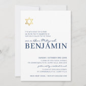 GOLD STAR modern Bar Mitzvah minimaal marineblauw Kaart (Voorkant)