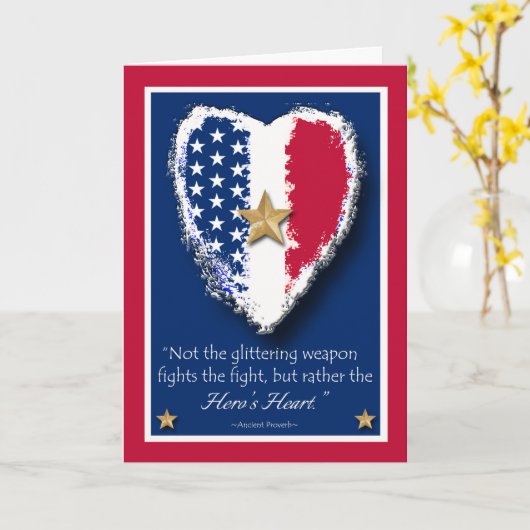 Gold Star Moeder en Familiedag met Hero Quote Kaart (Gele Bloem)